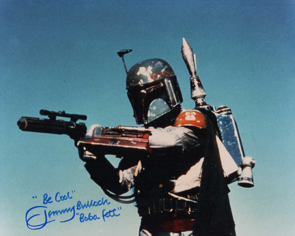 Jeremy Bulloch as Boba Fett in Star Wars: Return of the Jedi Signed 8x10 Photo with Character Name and Quote