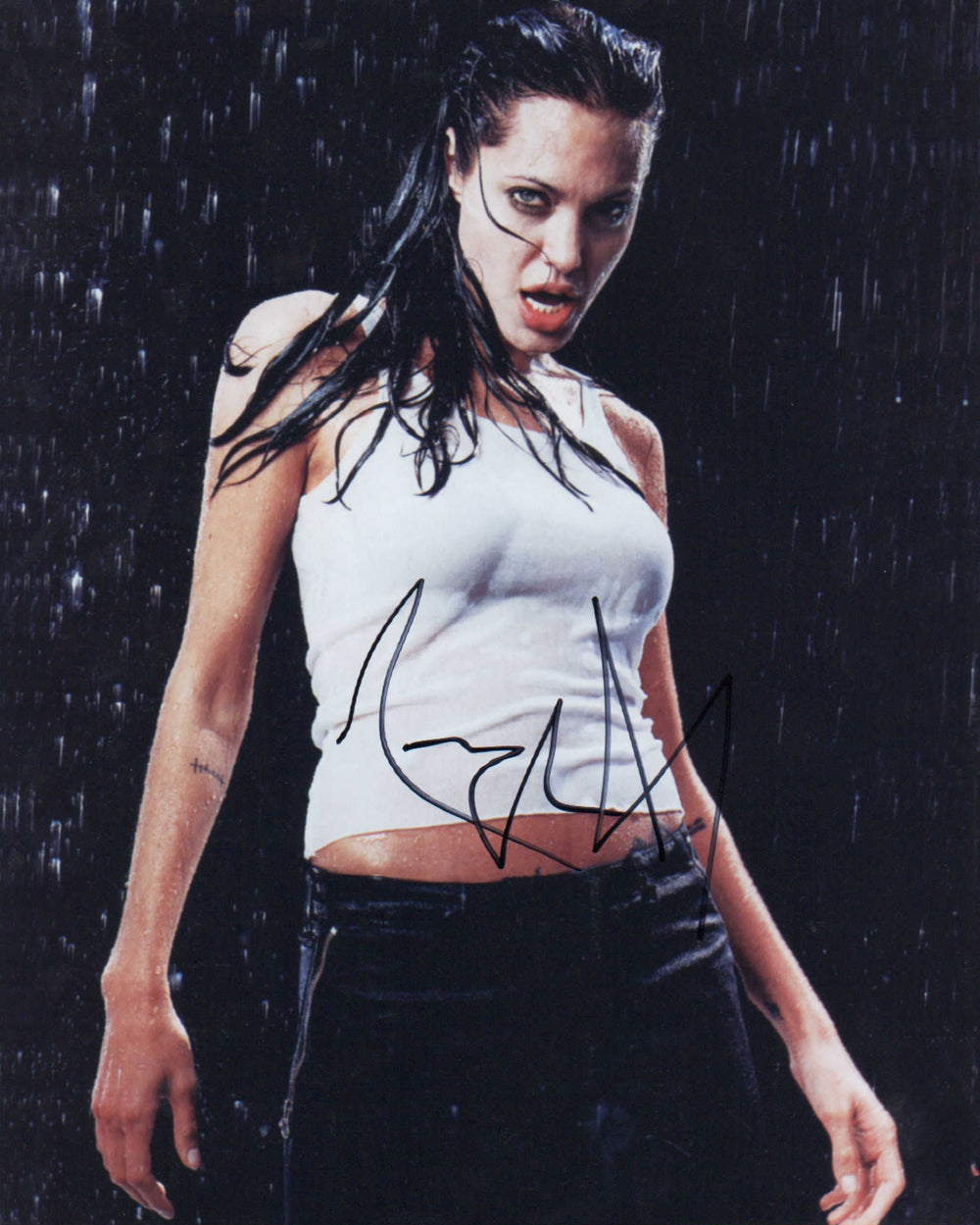 Angelina Jolie from Tomb Raider, Mr. & Mrs. Smith, The Eternals, & Maleficent Sexy Wet Signed 8x10 Photo