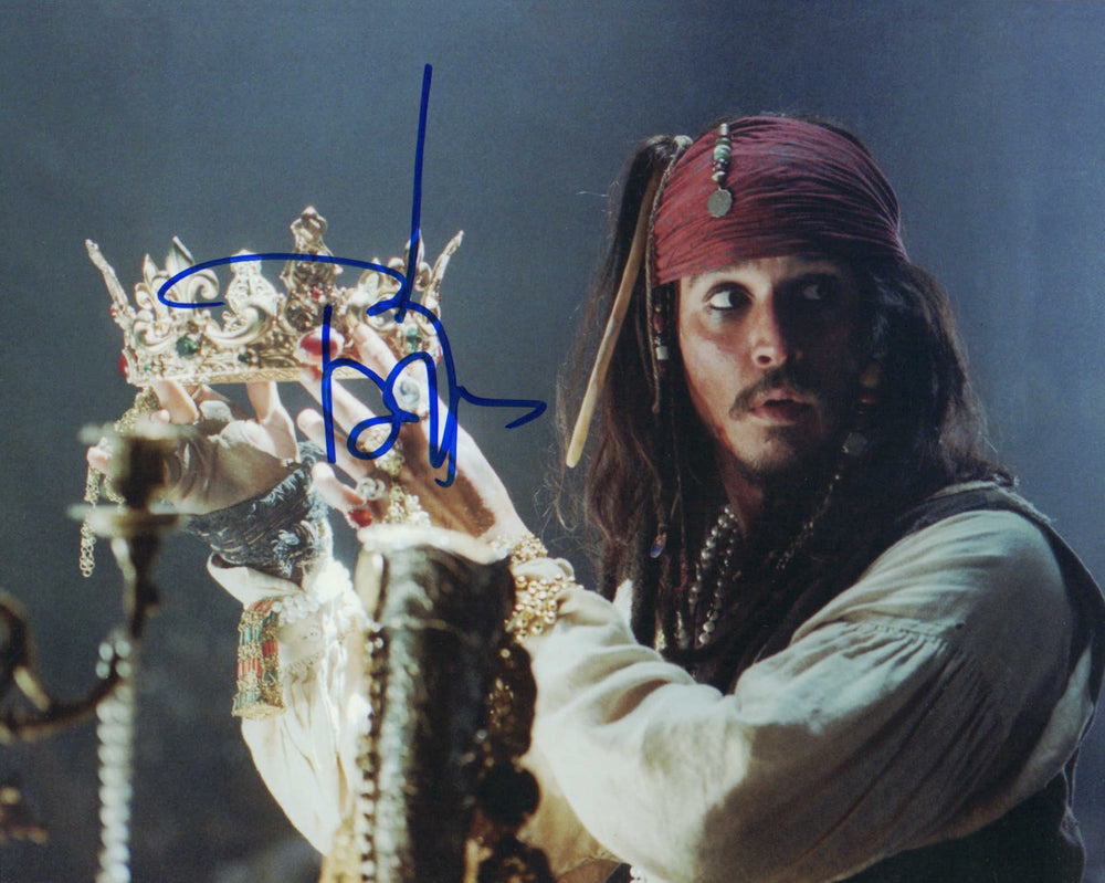Johnny Depp as Captain Jack Sparrow in Pirates of the Caribbean Signed 8x10 Photo