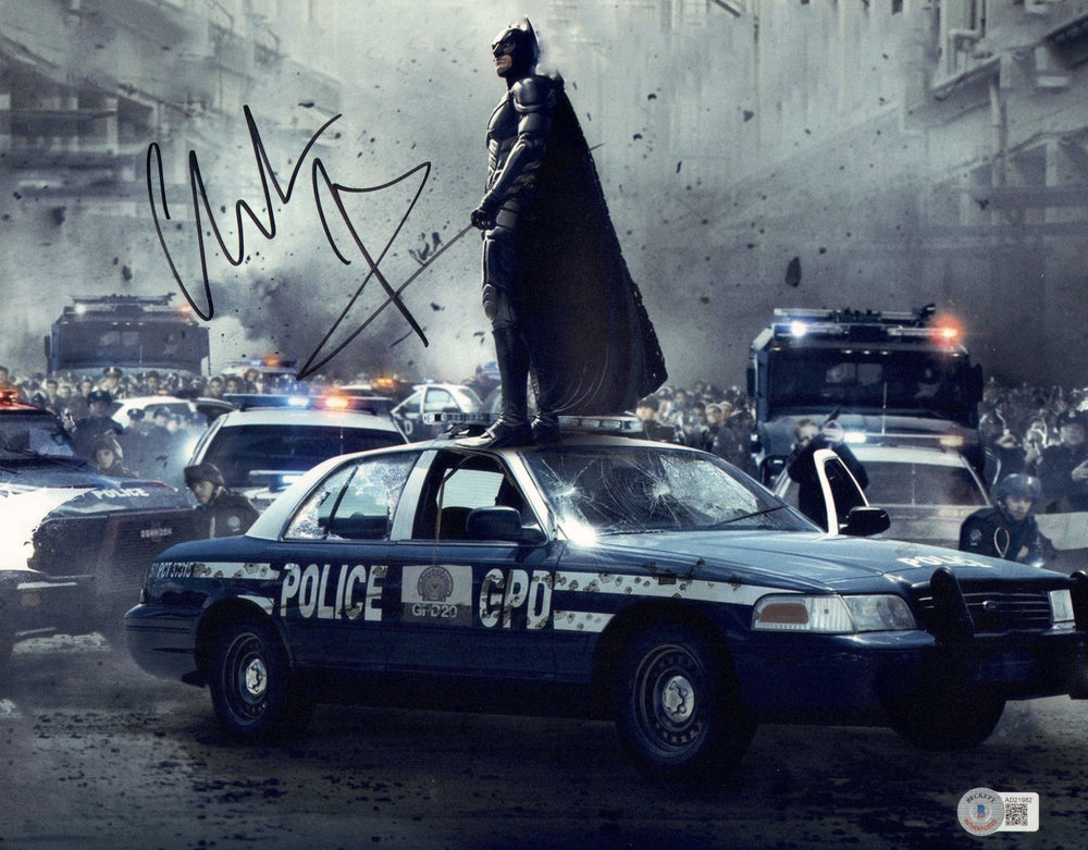 Christian Bale as Bruce Wayne / Batman in The Dark Knight Rises (Beckett) Signed 11x14 Photo