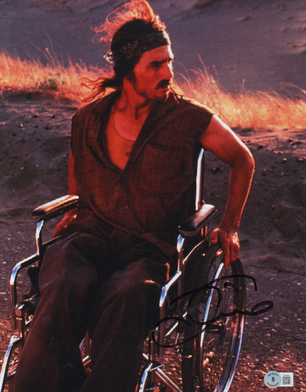 Tom Cruise as Ron Kovic in Born on the Fourth of July Signed 11x14 Photo