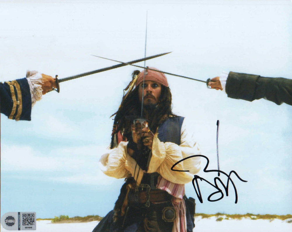 Johnny Depp as Captain Jack Sparrow in Pirates of the Caribbean: Deadman's Chest (SWAU) Signed 8x10 Photo