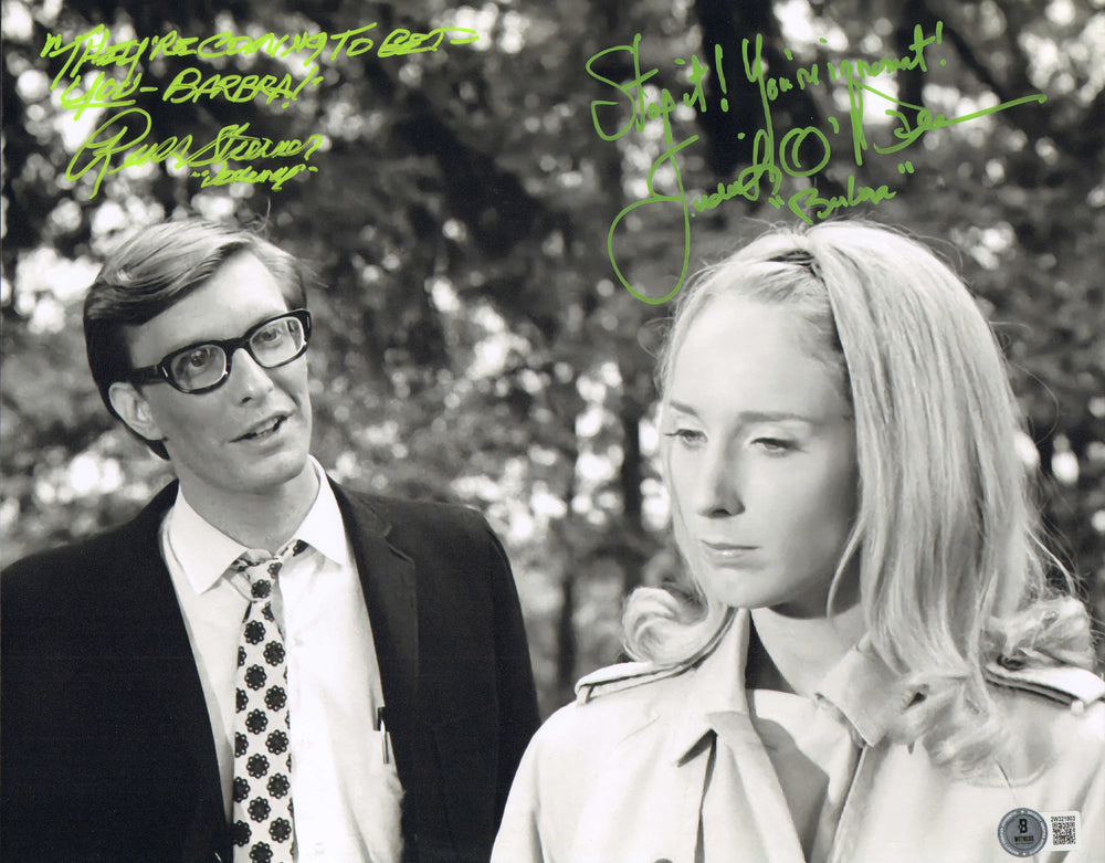 Judith O'Dea as Barbra & Russell Streiner as Johnny in Night of the Living Dead (Beckett) Signed 11x14 Photo with Character Names & Quotes