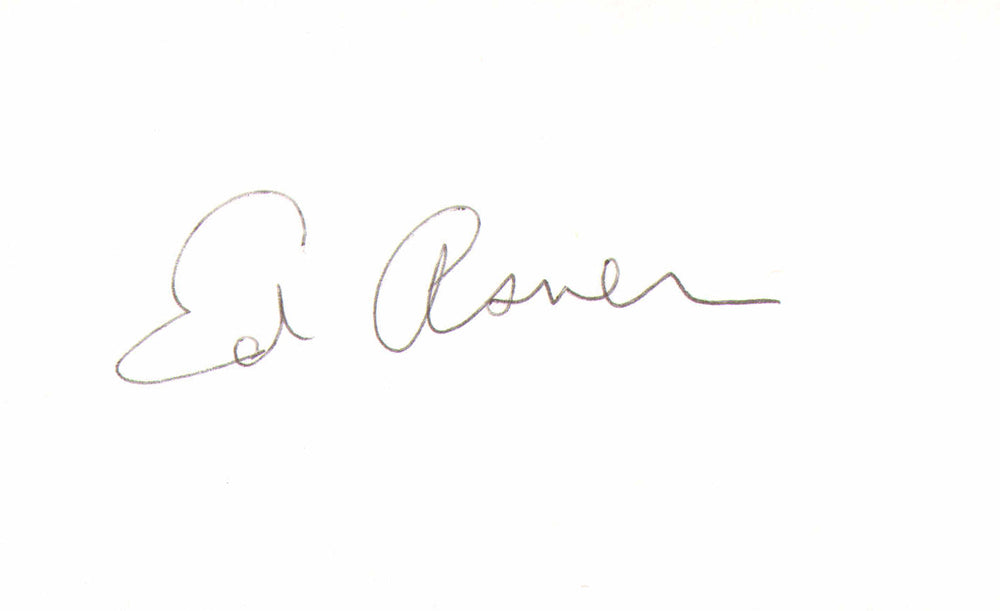 Ed Asner from Up, Elf, & Lou Grant Signed 4x6 Index Card