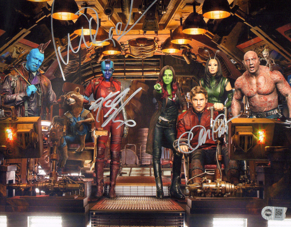 Chris Pratt as Star-Lord, Michael Rooker as Yondu, & Karen Gillan as Nebula in Guardians of the Galaxy Vol. 2 (SWAU) Signed 11x14 Photo