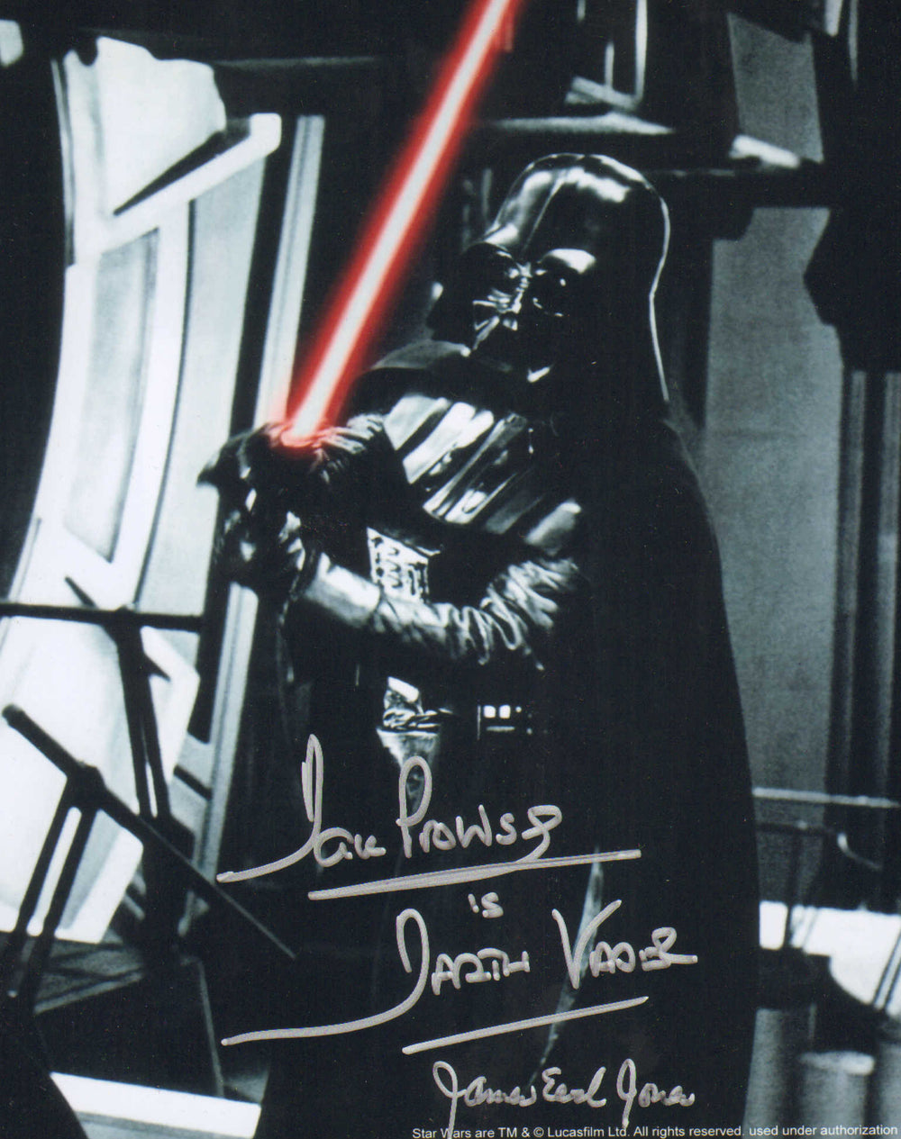 James Earl Jones & Dave Prowse as Darth Vader in Star Wars: Return of the Jedi Signed 8x10 Photo