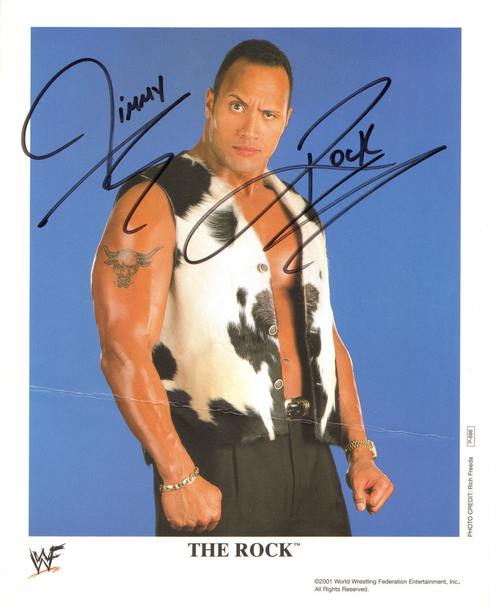 Dwayne Johnson The Rock Wrestler from WWF / WWE Signed 8x10 Photo