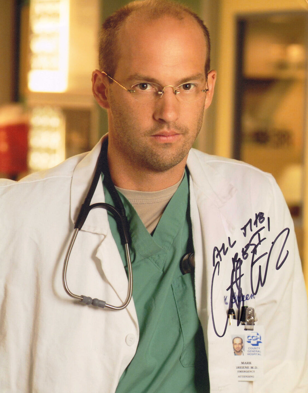 Anthony Edwards as Dr. Mark Greene in ER Signed 11x14 Photo