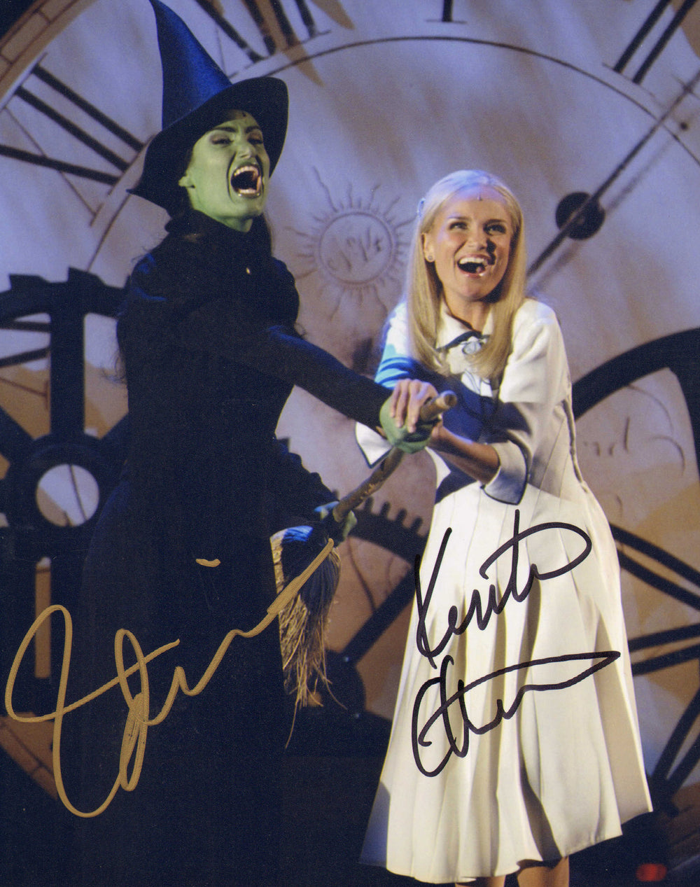 Idina Menzel as Elphaba Thropp & Kristin Chenoweth as Galinda Upland in Wicked Signed 8x10 Photo