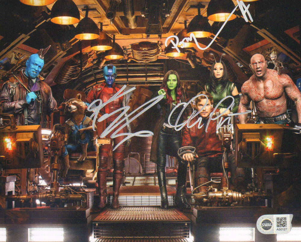 Guardians of the Galaxy (SWAU) 8x10 Photo Signed by Chris Pratt, Pom Klementieff, & Karen Gillan
