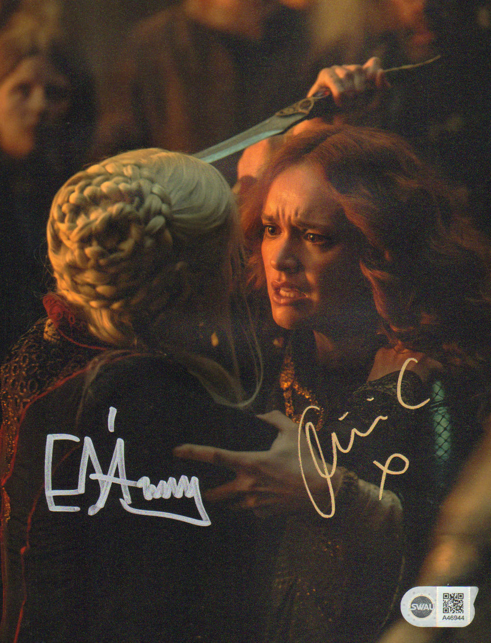 Emma D’Arcy as Princess Rhaenyra Targaryen & Olivia Cooke as Alicent Hightower in HBO's House of the Dragon (SWAU) Signed 8x10 Photo