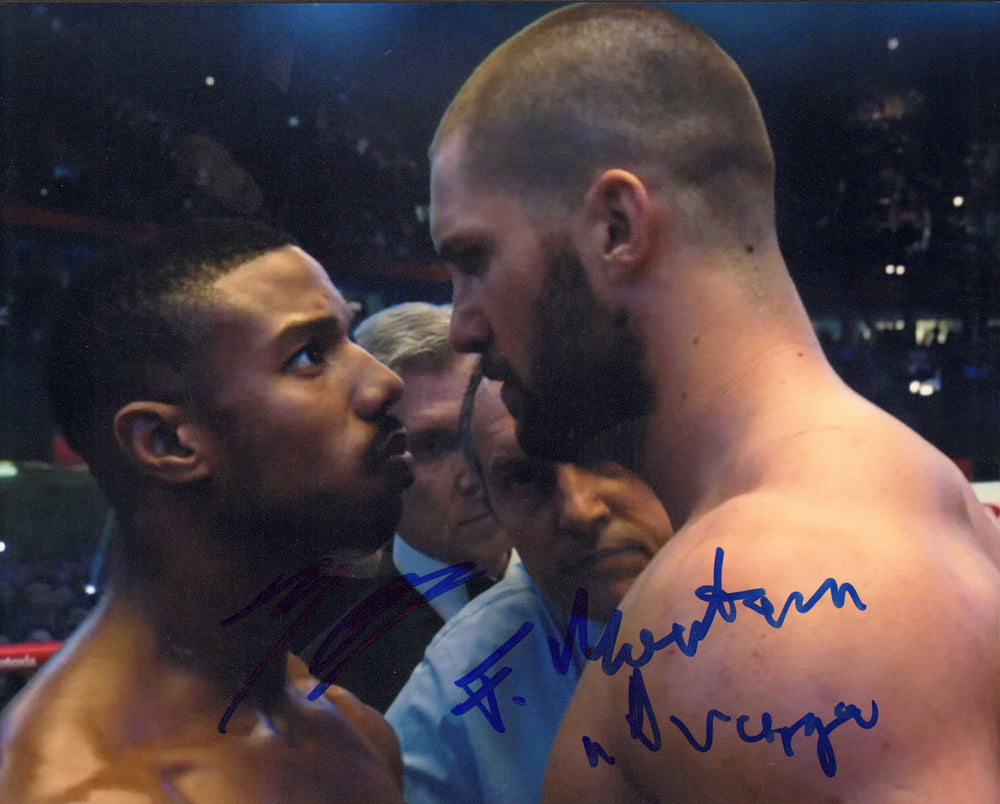 Michael B. Jordan as Adonis Creed & Florian Munteanu as Viktor Drago in Creed II Signed 8x10 Photo with Character Name