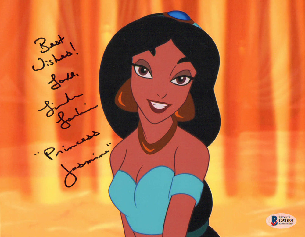 Linda Larkin as Jasmine in Disney's Aladdin (Beckett) Signed 8x10 Photo with Character Name