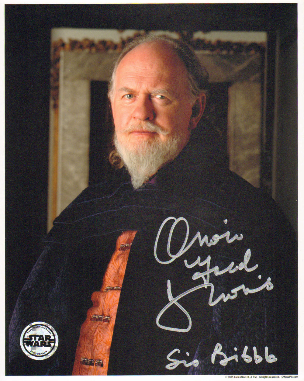 Oliver Ford Davies as Sio Bibble in Star Wars Episode I: The Phantom Menace (Official Pix) Signed 8x10 Photo with Character Name