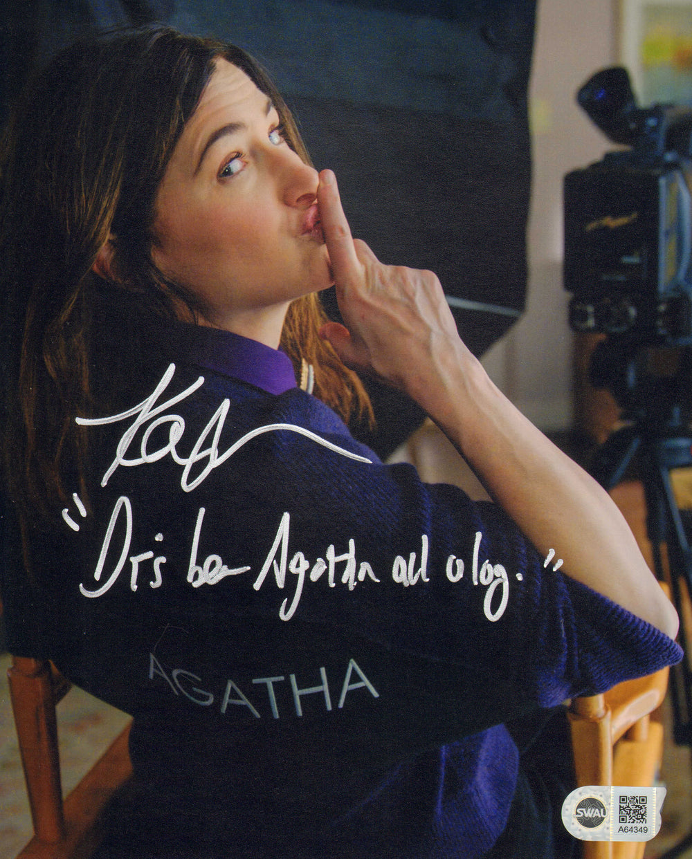 Kathryn Hahn Behind the Scenes of Agatha All Along (SWAU) Signed 8x10 Photo with Character Quote