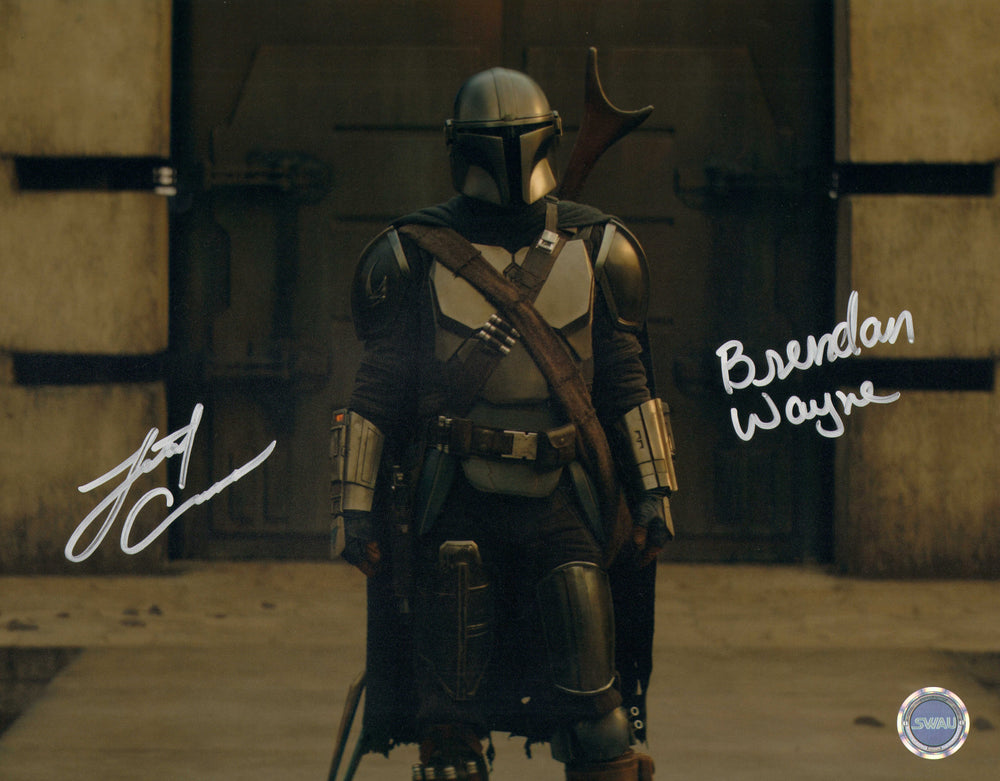 Lateef Crowder and Brendan Wayne as the Mandalorian in Star Wars: The Mandalorian (SWAU) Signed 11x14 Photo