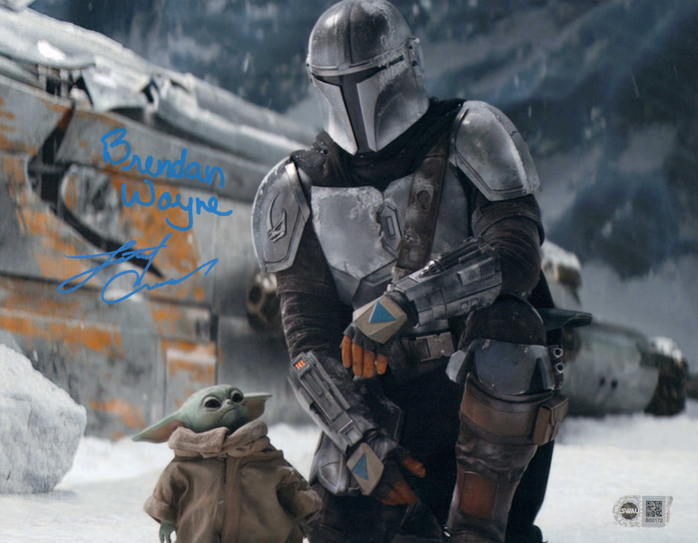Lateef Crowder & Brendan Wayne as the Mandalorian in Star Wars: The Mandalorian (SWAU) Signed 11x14 Photo