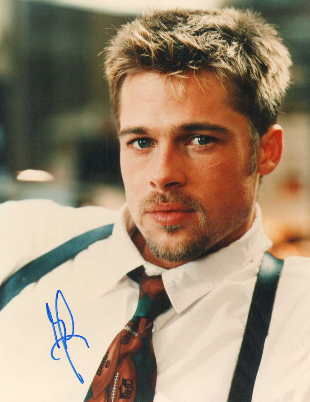 Brad Pitt as Detective Mills in David Fincher's Se7en Signed 8x10 Photo