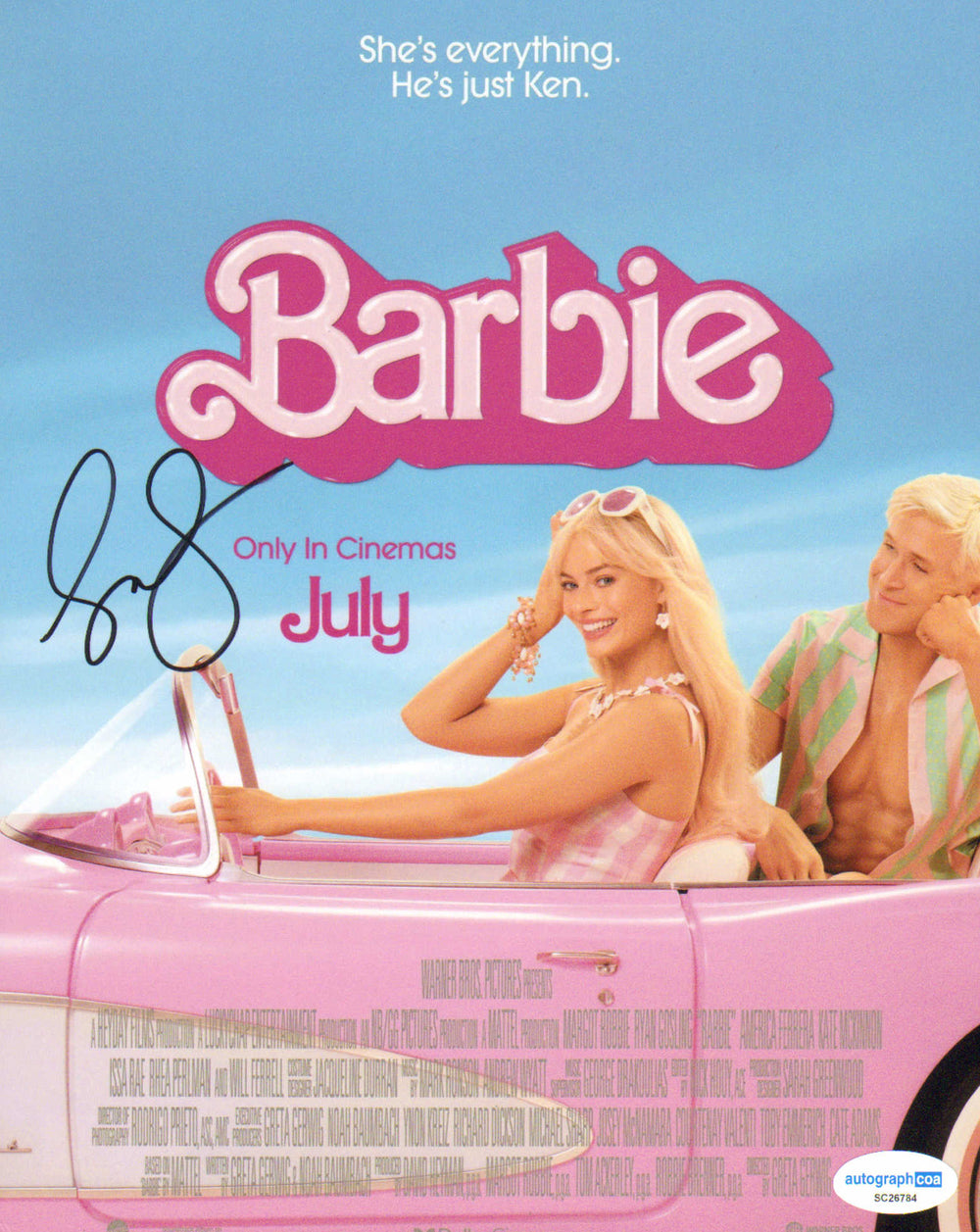 Greta Gerwig as Director of Barbie (SWAU / ACOA) Signed 8x10 Photo