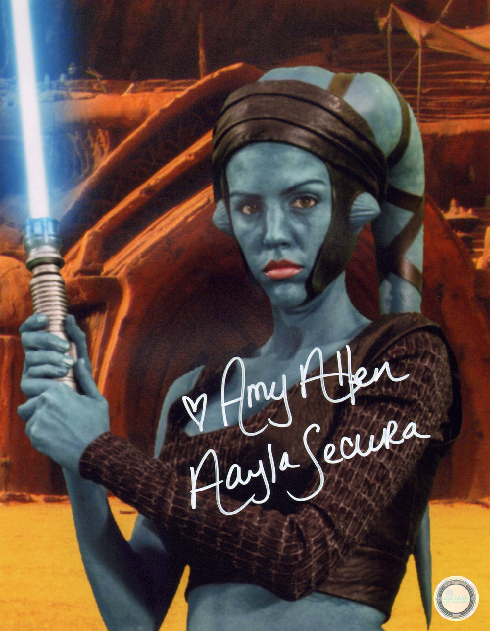 Amy Allen as Aayla Secura in Star Wars Episode III: Revenge of the Sith (SWAU) Signed 11x14 Photo with Character Name