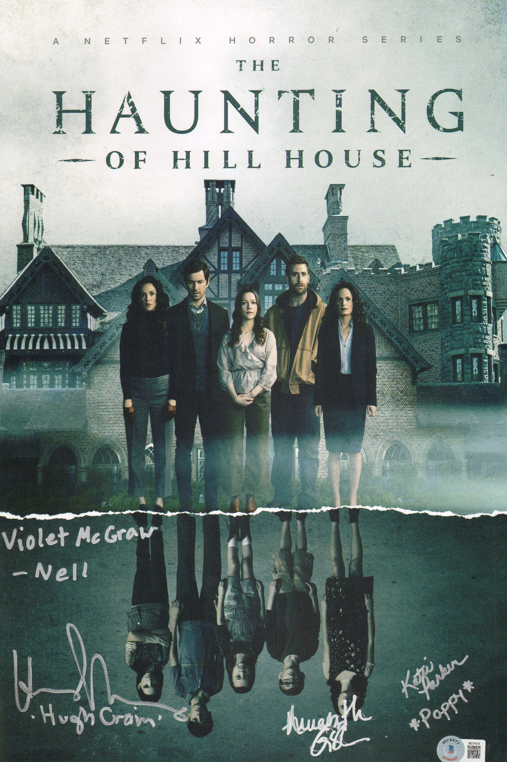 The Haunting of Hill House (Beckett) 11x17 Mini Poster Cast Signed by Katie Parker, Henry Thomas, Annabeth Gish, & Violet McGraw with Character Names