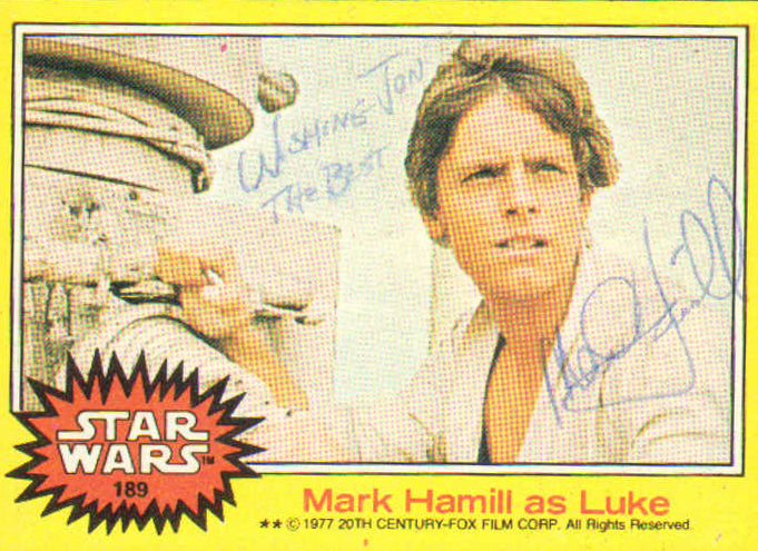Mark Hamill as Luke Skywalker in Star Wars: A New Hope Signed