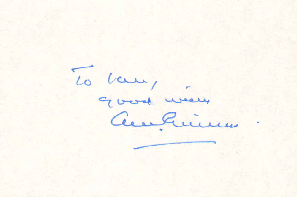 Alec Guinness Obi-Wan Kenobi in Star Wars: A New Hope Signed 4x6 Index Card