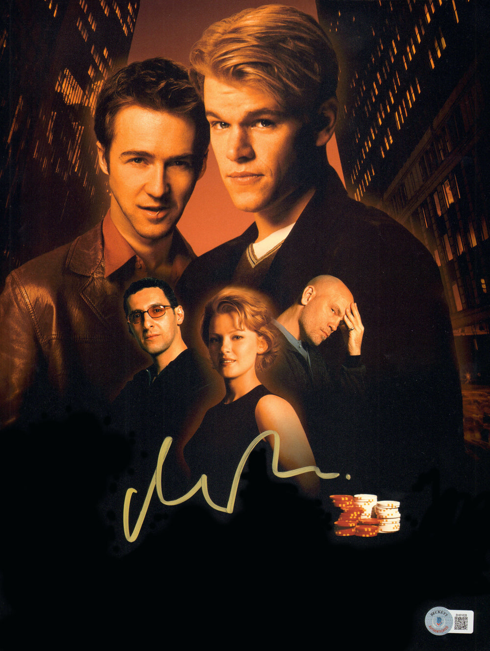Matt Damon as Mike McDermott in Rounders (Beckett) Signed 11x14 Photo