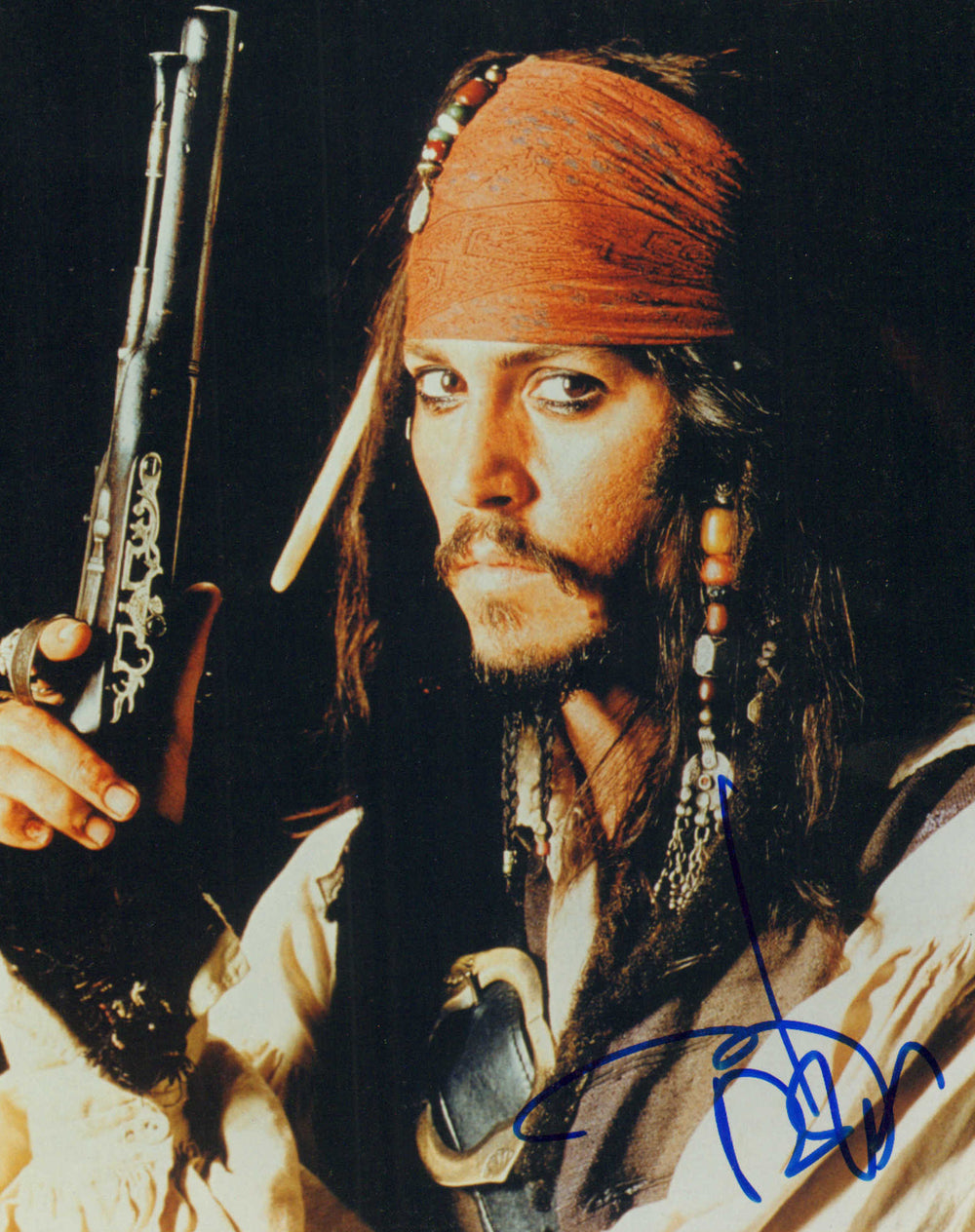 Johnny Depp as Captain Jack Sparrow in Pirates of the Caribbean Signed 8x10 Photo