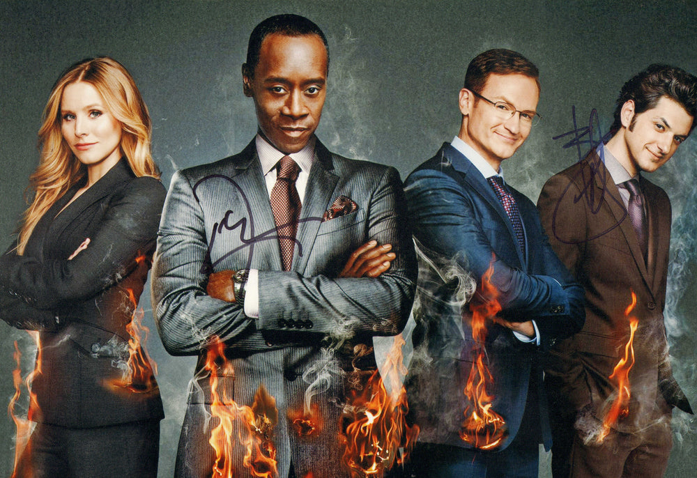 Don Cheadle as Marty Kaan & Ben Schwartz as Clyde Oberholt in House of Lies Signed 8x12 Photo