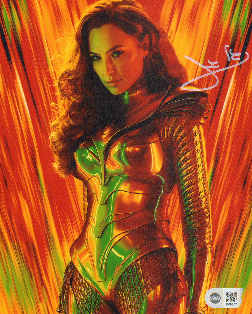 Gal Gadot as Wonder Woman with Golden Armor in Wonder Woman 1984 (SWAU) Signed 8x10 Photo