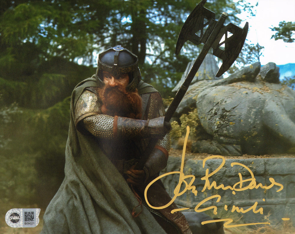 John Rhys-Davies as Gimli in The Lord of the Rings: The Fellowship of the Ring (SWAU) Signed 8x10 Photo with Character Name