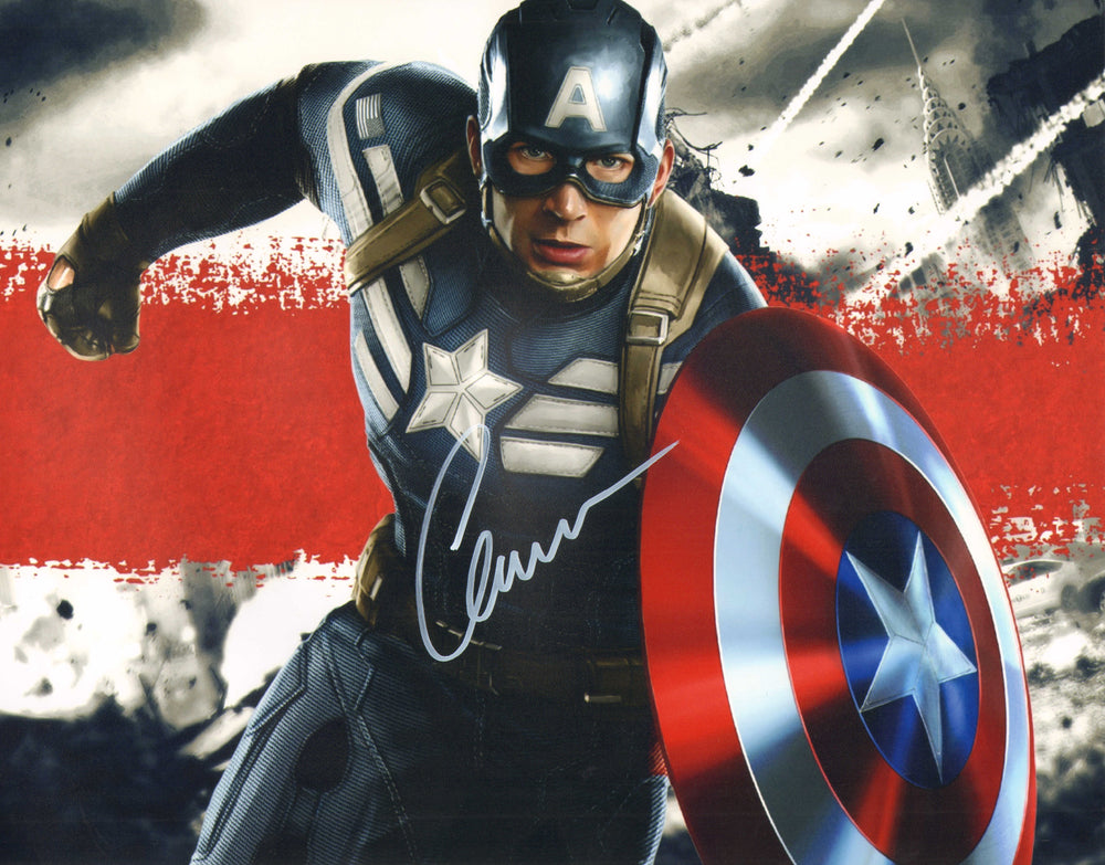 Chris Evans as Captain America in Captain America: The Winter Soldier (SWAU) Signed 11x14 Photo