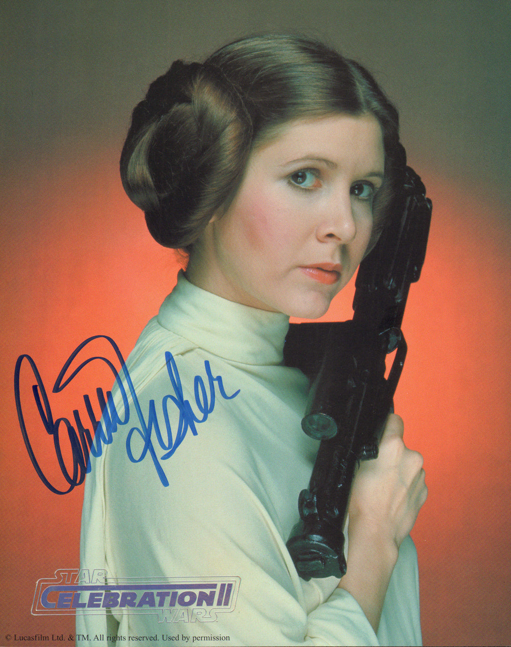 Carrie Fisher as Princess Leia in Star Wars: A New Hope (Official Pix Celebration II) Signed 8x10 Photo