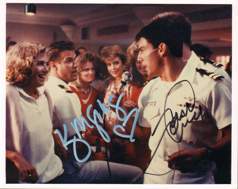Tom Cruise as Pete 'Maverick' Mitchell & Kelly McGillis as Charlotte 'Charlie' Blackwo in Top Gun Signed 8x10 Photo