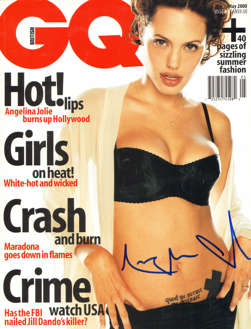 Angelina Jolie from Mr. & Mrs. Smith, Lara Croft: Tomb Raider, & Wanted Sexy Signed 9x12 Magazine Cover