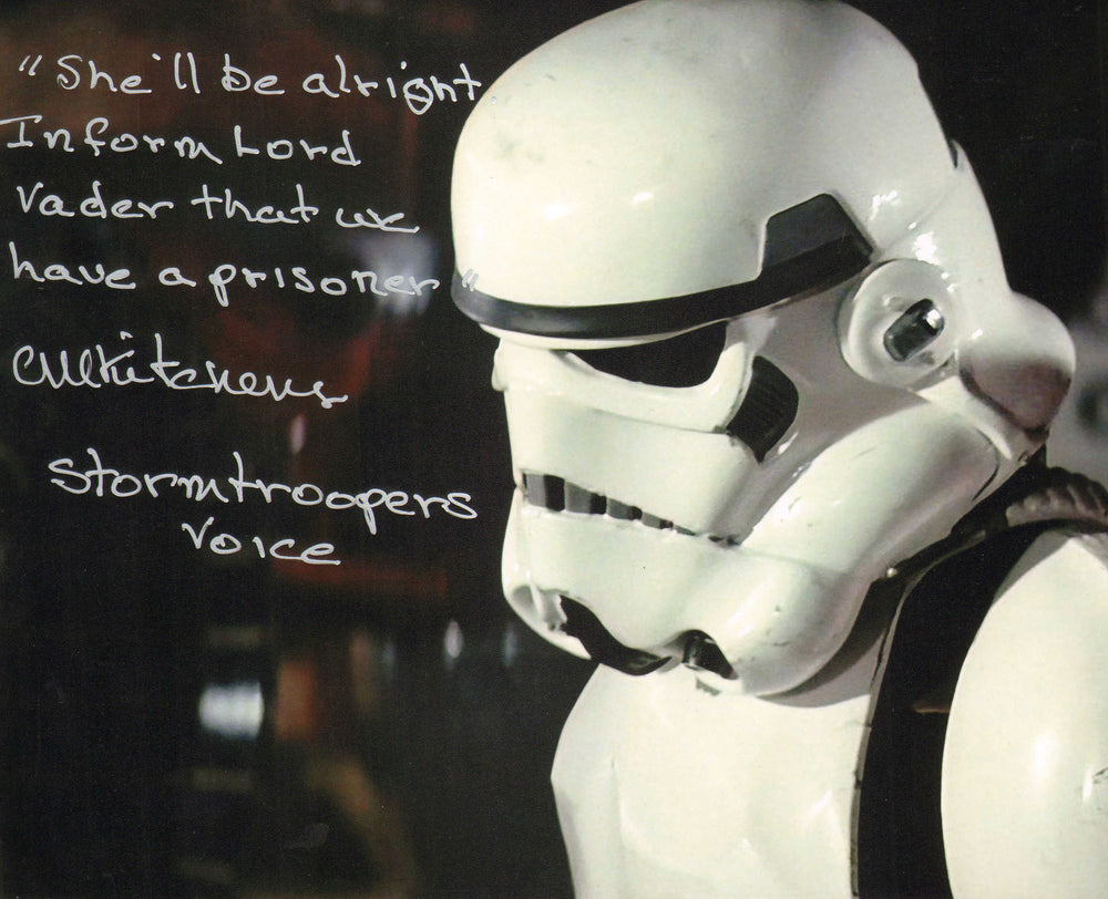 Colin Michael Kitchens as the Voice of Stormtroopers in Star Wars: A New Hope Signed 8x10 Photo with Character Name & Quote