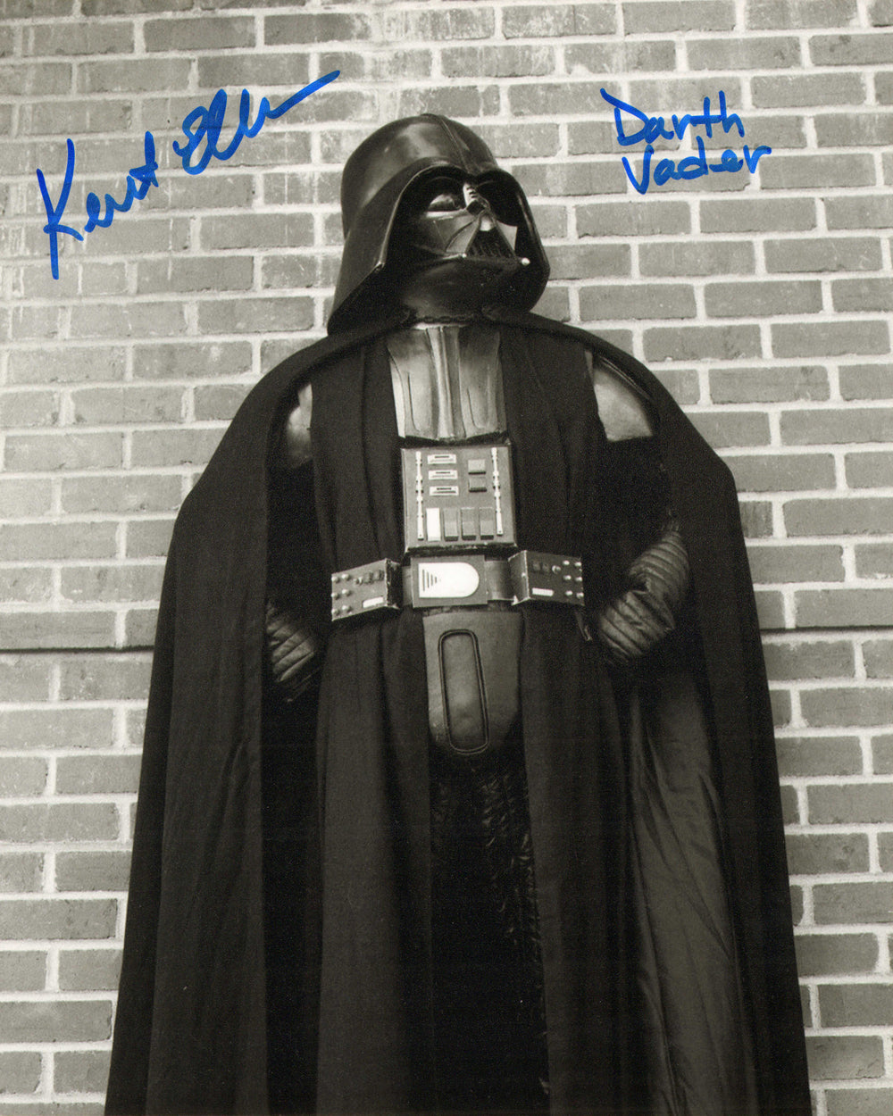 Kermit Eller as Darth Vader Behind the Scenes of Star Wars Signed 8x10 Photo with Character Name