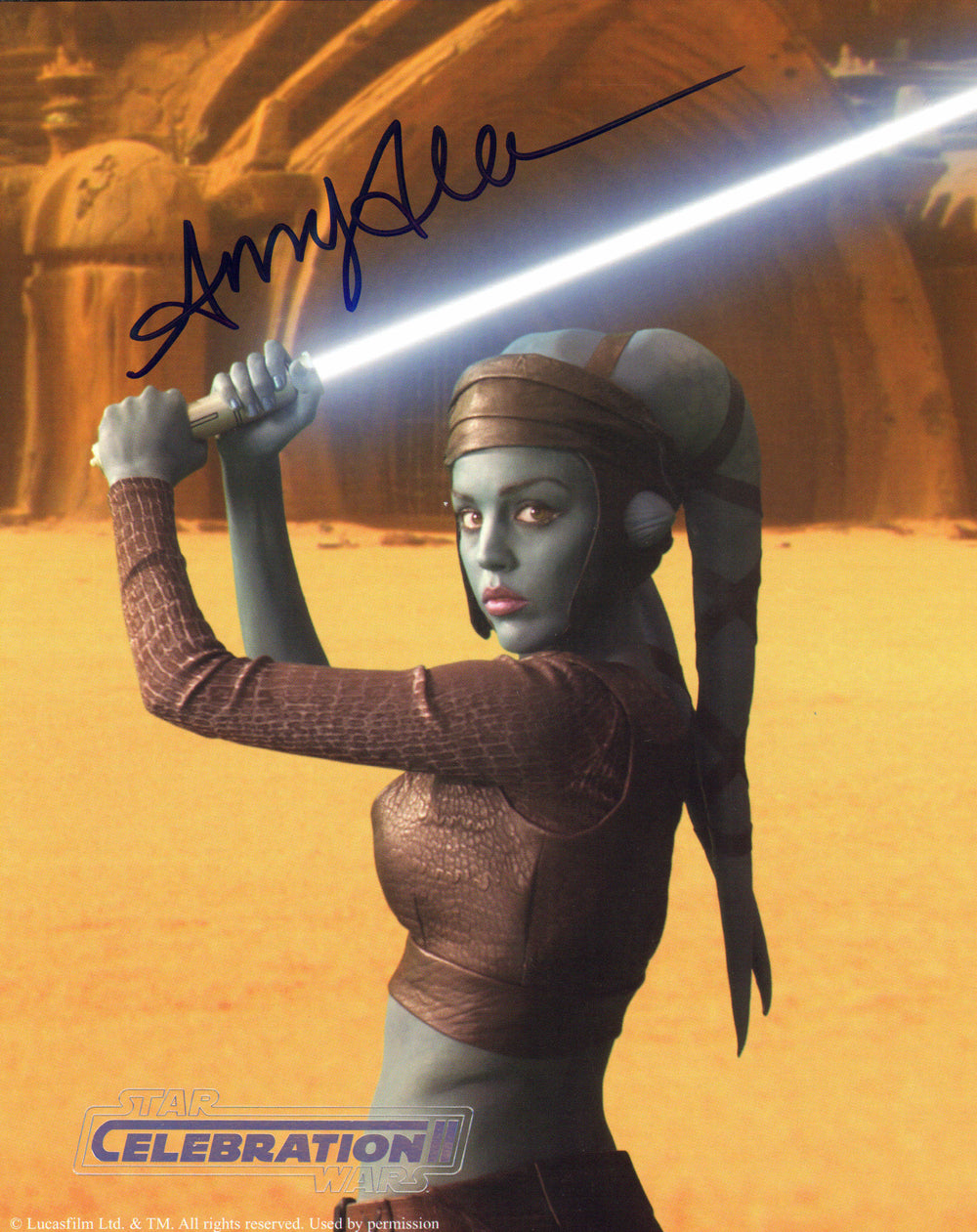 Amy Allen as Aayla Secura in Star Wars Episode II: Attack of the Clones (Official Pix Star Wars Celebration) Signed 8x10 Photo