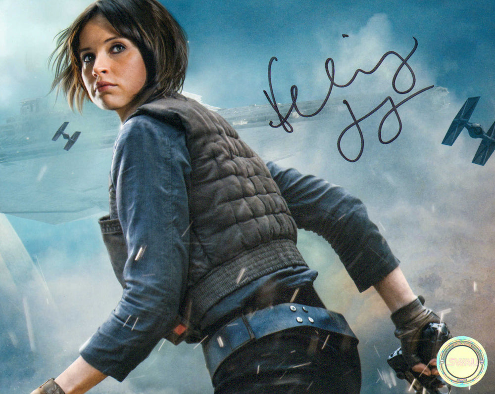 Felicity Jones as Jyn Erso in Rogue One: A Star Wars Story (SWAU) Signed 8x10 Photo