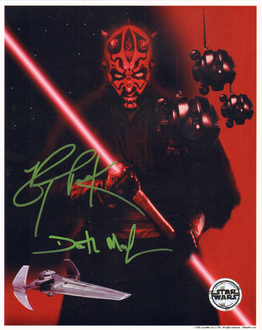 Ray Park as Darth Maul in Star Wars Episode I: The Phantom Menace (Official Pix) Signed 8x10 Photo with Character Name