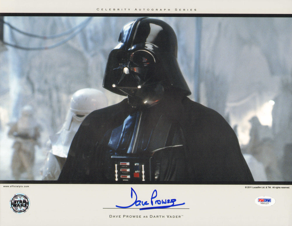 Dave Prowse as Darth Vader in Star Wars: The Empire Strikes Back (Official Pix/PSA) Signed 11x14 Photo
