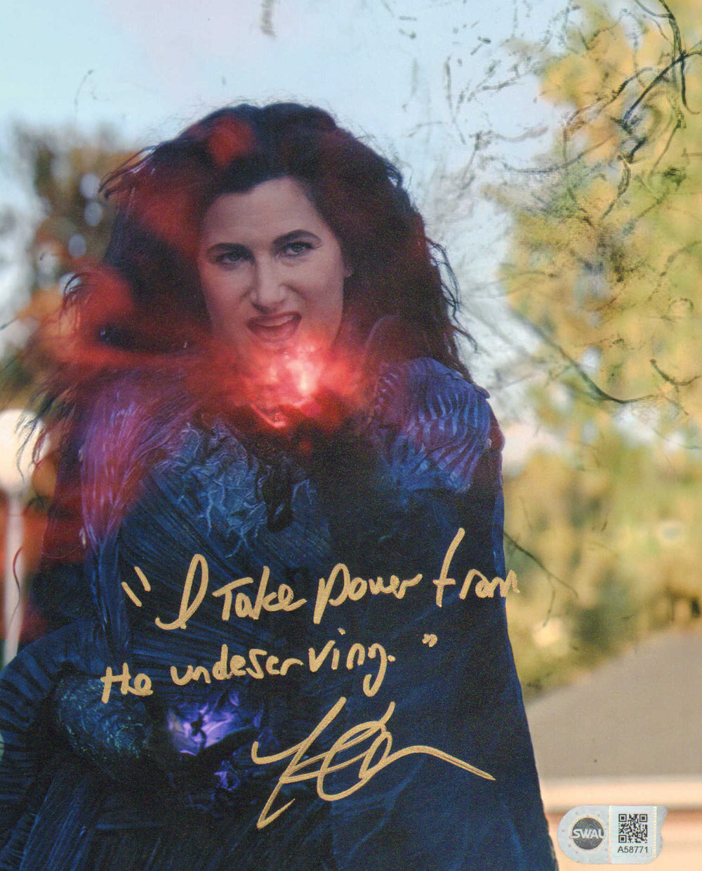 Kathryn Hahn as  Agatha Harkness in WandaVision (SWAU) Signed 8x10 Photo with Quote