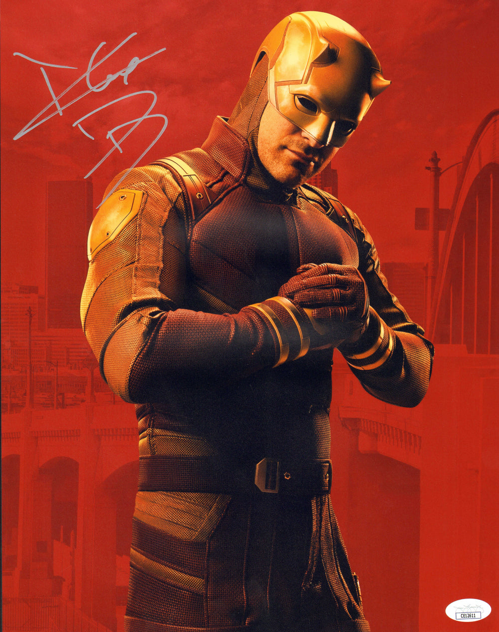Charlie Cox as Matt Murdock / Daredevil in Daredevil (JSA) Signed 11x14 Photo with Character Initials