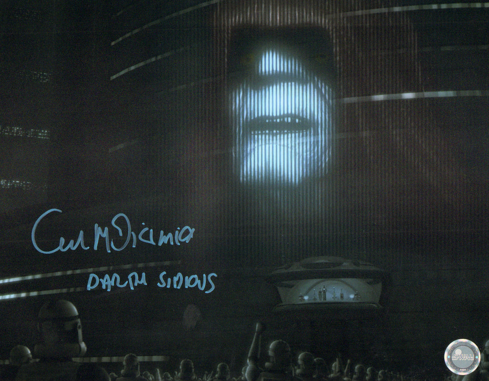 Ian McDiarmid as Darth Sidious in Star Wars: The Clone Wars (SWAU) Signed 11x14 Photo with Character Name
