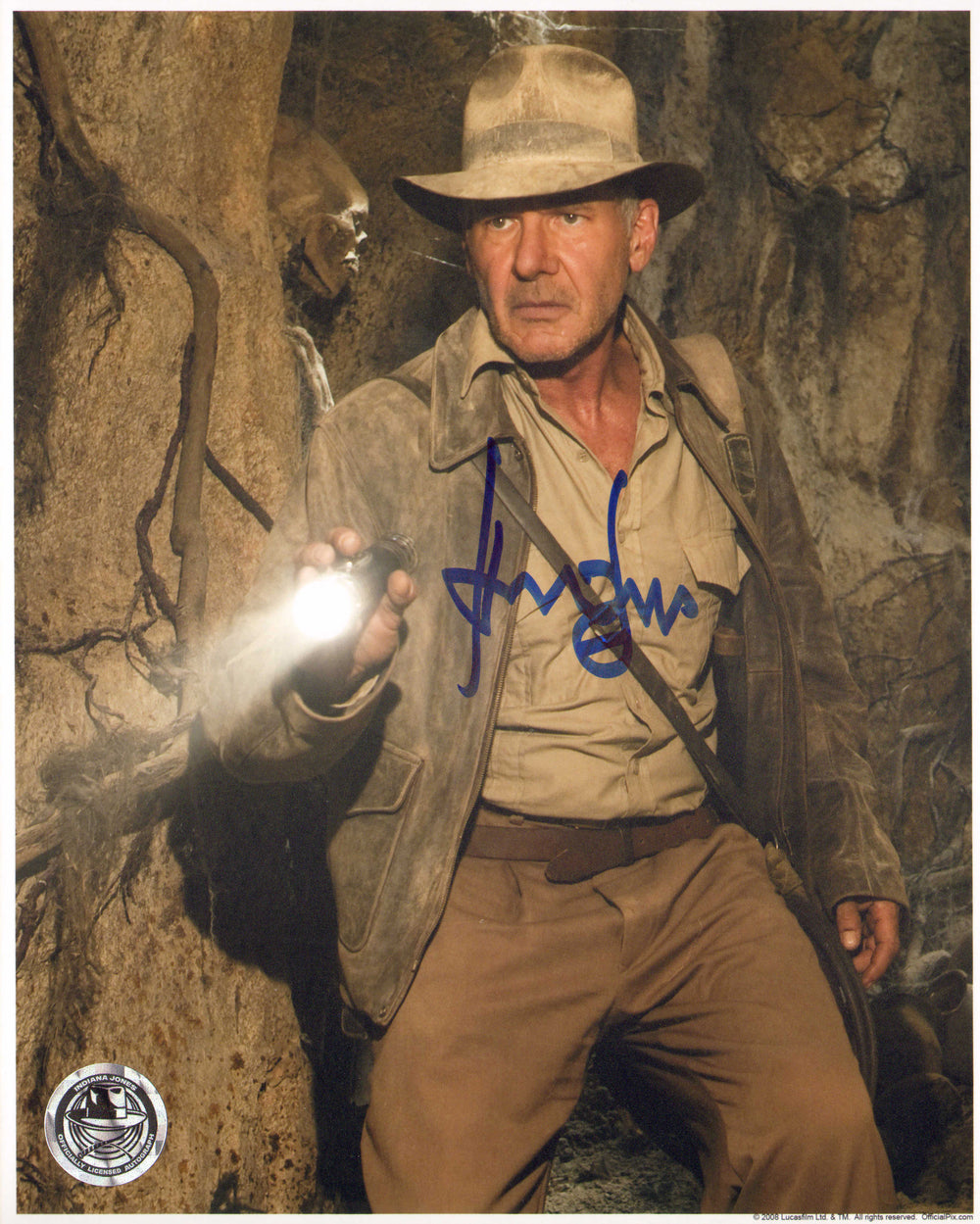 Harrison Ford as Indiana Jones in Indiana Jones & the Kingdom of the Crystal Skull (Official Pix) Signed 8x10 Photo