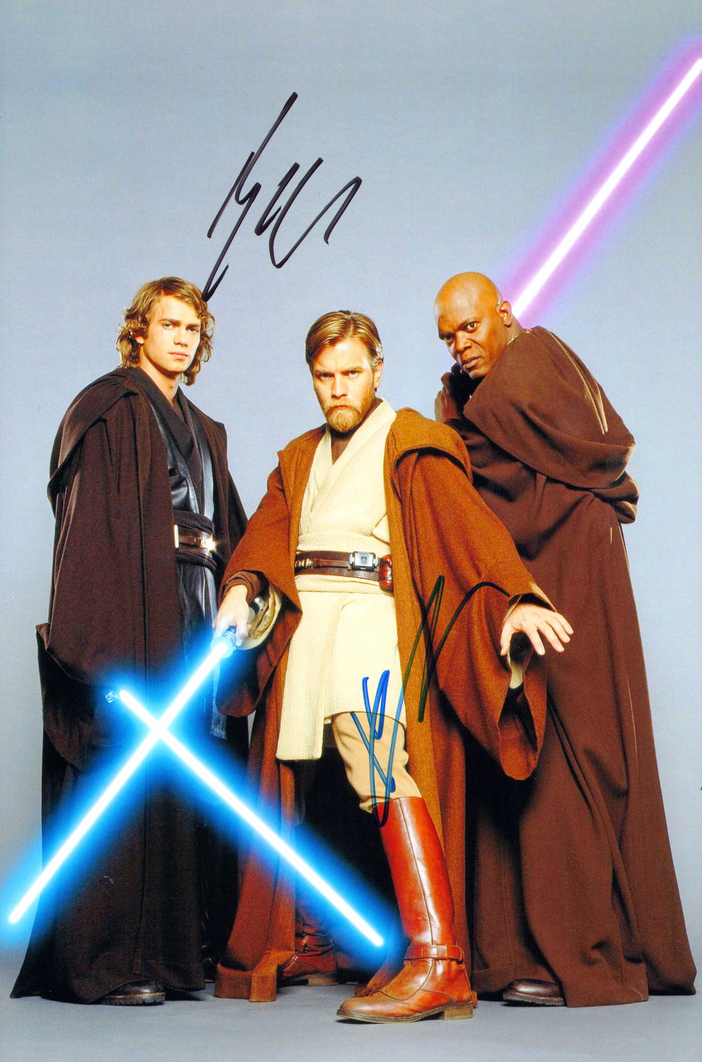 Ewan McGregor as Obi-Wan Kenobi & Hayden Christensen as Anakin Skywalker in Star Wars Episode III: Revenge of the Sith Signed 8x12 Photo