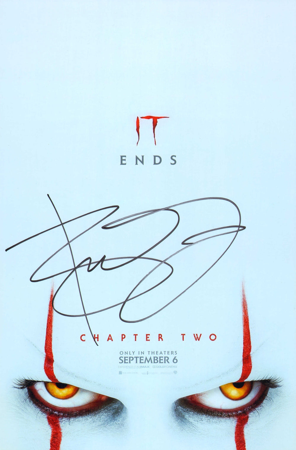 Bill Skarsgård as It / Pennywise The Dancing Clown in Stephen King's IT Signed 8x12 Mini Poster
