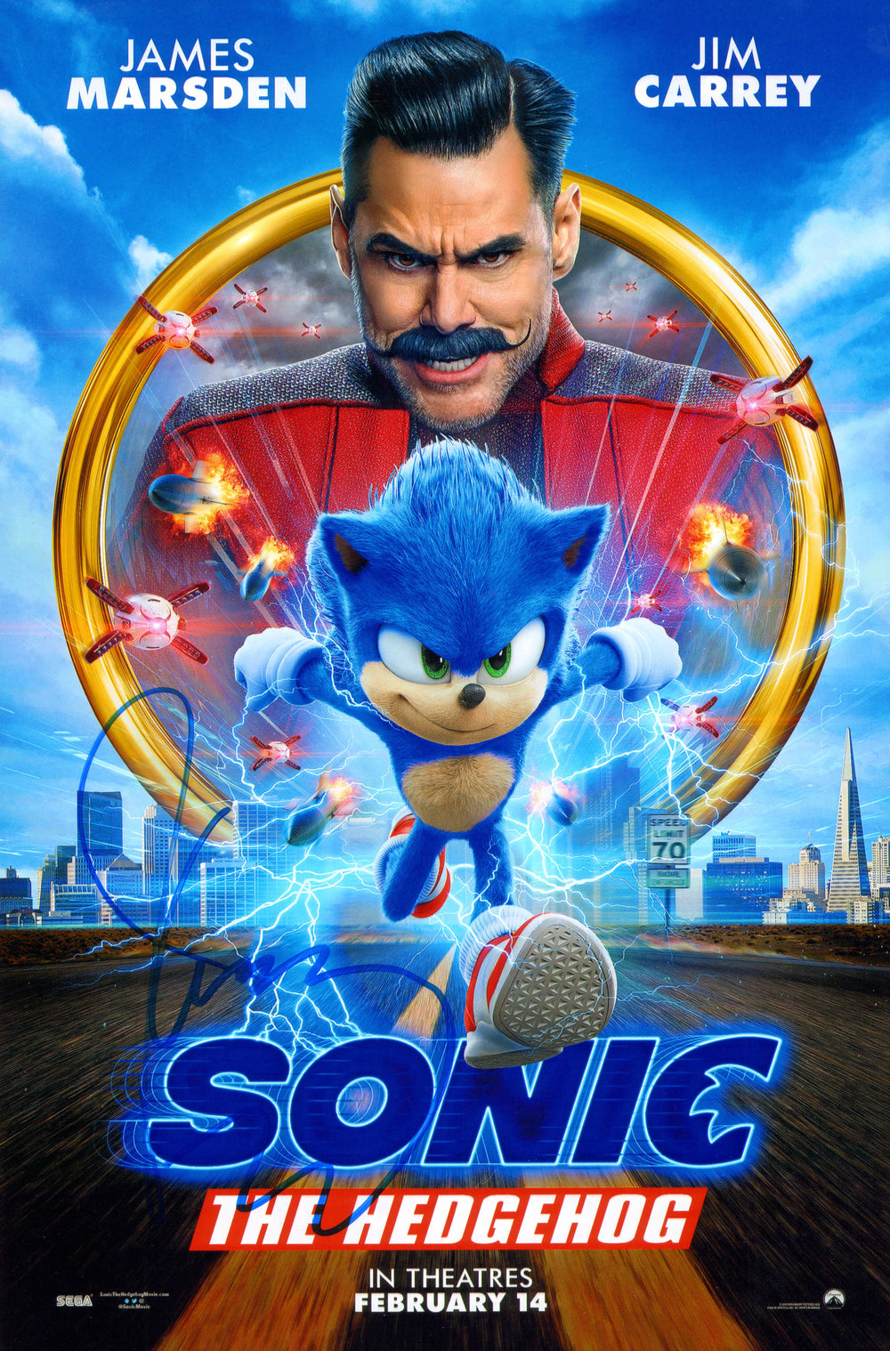 Jim Carrey as Dr. Eggman in Sonic The Hedgehog Signed 8x12 Photo