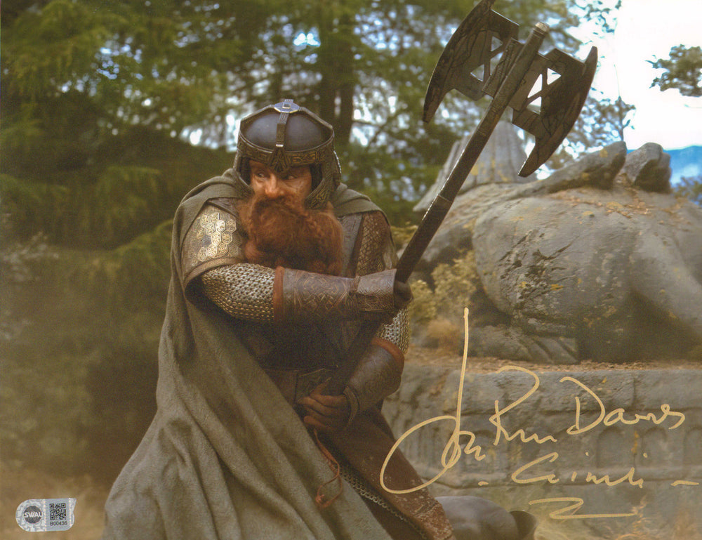 John Rhys-Davies as Gimli in The Lord of the Rings: The Fellowship of the Ring (SWAU) Signed 11x14 Photo with Character Name